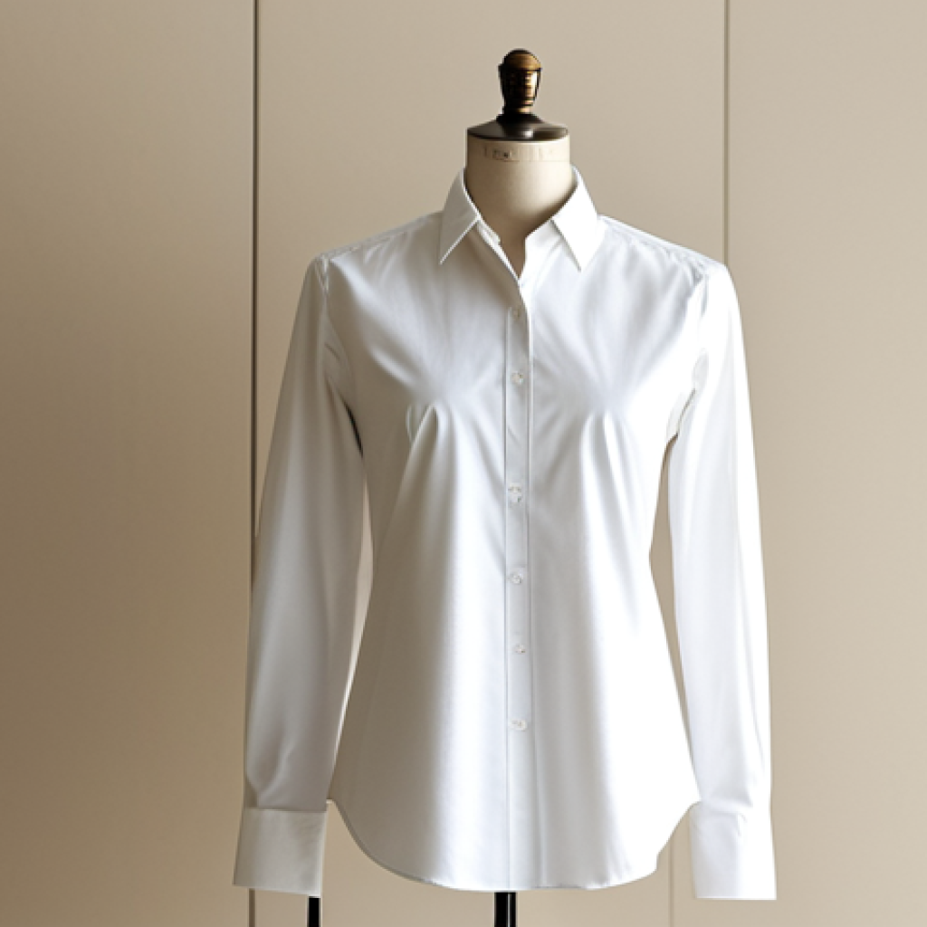 미니멀 워드로브를 위한 옷장 필수 체크리스트 - The White Shirt**

"A classic white cotton shirt, perfectly ironed, displayed on a mannequin in a mi...