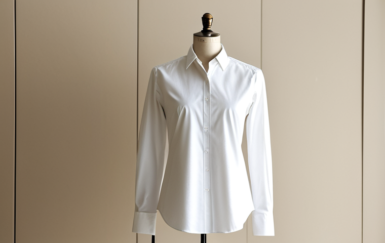 미니멀 워드로브를 위한 옷장 필수 체크리스트 - The White Shirt**

"A classic white cotton shirt, perfectly ironed, displayed on a mannequin in a mi...