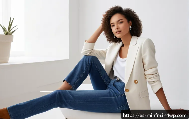 미니멀 워드로브를 위한 데일리 룩 아이디어 - A stylish minimalist outfit featuring a high-quality white organic cotton t-shirt with a flattering ...